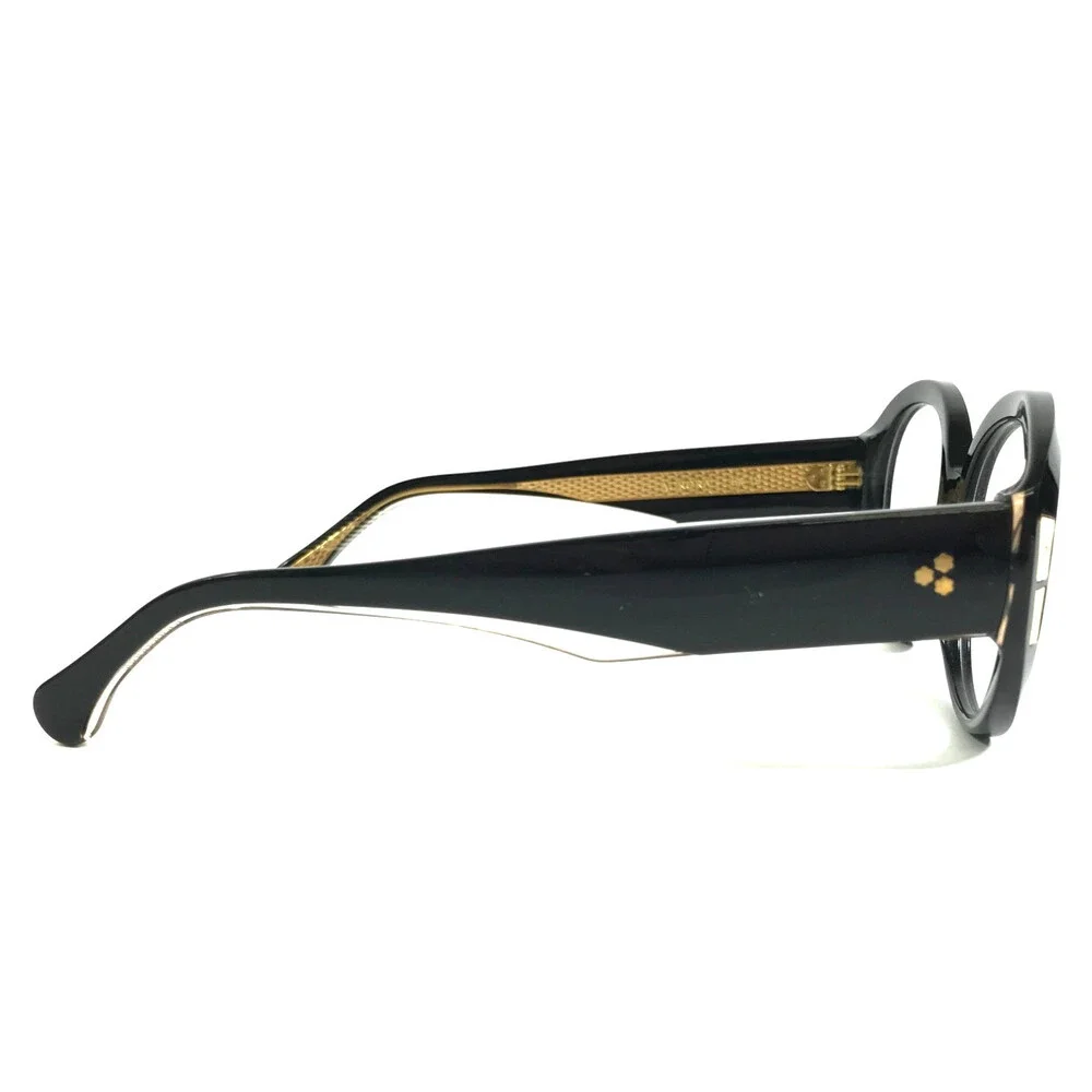 Alfred Kerbs Eyeglasses Frames AURORA BK Shiny Black Gold Round 54-19-142